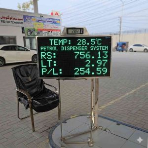 petrol pump display, fuel dispenser display, digital fuel counter, temperature display system, external fuel display, led fuel display, smart fuel system, petrol station equipment, dispenser counter display, fuel monitoring system